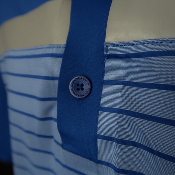 FGCU Eagles Blue Columbia Stretch Polo (L) OMG! ⛳️ 🏀 - Picture 11 of 13